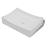 Chiuvetă ceramică porțelan pt. baie, design artistic, alb extralucios Chiuvetă ceramică porțelan pt. baie, design artistic, alb extralucios