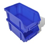 Set coș depozitare pt garaj, montat pe perete 30 buc albastru, plastic Set coș depozitare pt garaj, montat pe perete 30 buc albastru, plastic