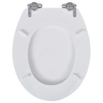 vidaXL Capac WC cu închidere silențioasă alb MDF design simplu vidaXL Capac WC cu închidere silențioasă alb MDF design simplu