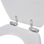 vidaXL Capac WC cu închidere silențioasă alb MDF design simplu vidaXL Capac WC cu închidere silențioasă alb MDF design simplu