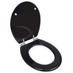 vidaXL Capac WC cu închidere silențioasă negru MDF design simplu vidaXL Capac WC cu închidere silențioasă negru MDF design simplu