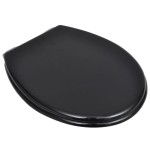 vidaXL Capac WC cu închidere silențioasă negru MDF design simplu vidaXL Capac WC cu închidere silențioasă negru MDF design simplu
