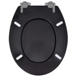 vidaXL Capac WC cu închidere silențioasă negru MDF design simplu vidaXL Capac WC cu închidere silențioasă negru MDF design simplu