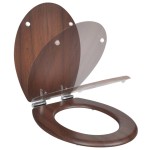vidaXL Capac WC cu închidere silențioasă maro MDF design simplu vidaXL Capac WC cu închidere silențioasă maro MDF design simplu