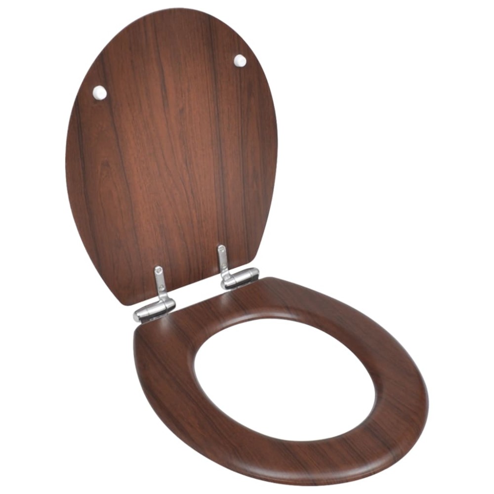 vidaXL Capac WC cu închidere silențioasă maro MDF design simplu