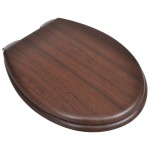 vidaXL Capac WC cu închidere silențioasă maro MDF design simplu vidaXL Capac WC cu închidere silențioasă maro MDF design simplu
