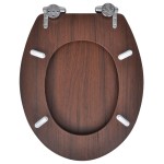 vidaXL Capac WC cu închidere silențioasă maro MDF design simplu vidaXL Capac WC cu închidere silențioasă maro MDF design simplu
