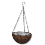 Coș rotund de salcie suspendat, 4 buc, cu căptușeală și lanț Coș rotund de salcie suspendat, 4 buc, cu căptușeală și lanț