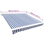 vidaXL Pânză copertină, albastru & alb, 4x3 m (cadrul nu este inclus) vidaXL Pânză copertină, albastru & alb, 4x3 m (cadrul nu este inclus)