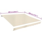 vidaXL Pânză de copertină, crem, 6 x 3 m, (cadrul nu este inclus) vidaXL Pânză de copertină, crem, 6 x 3 m, (cadrul nu este inclus)