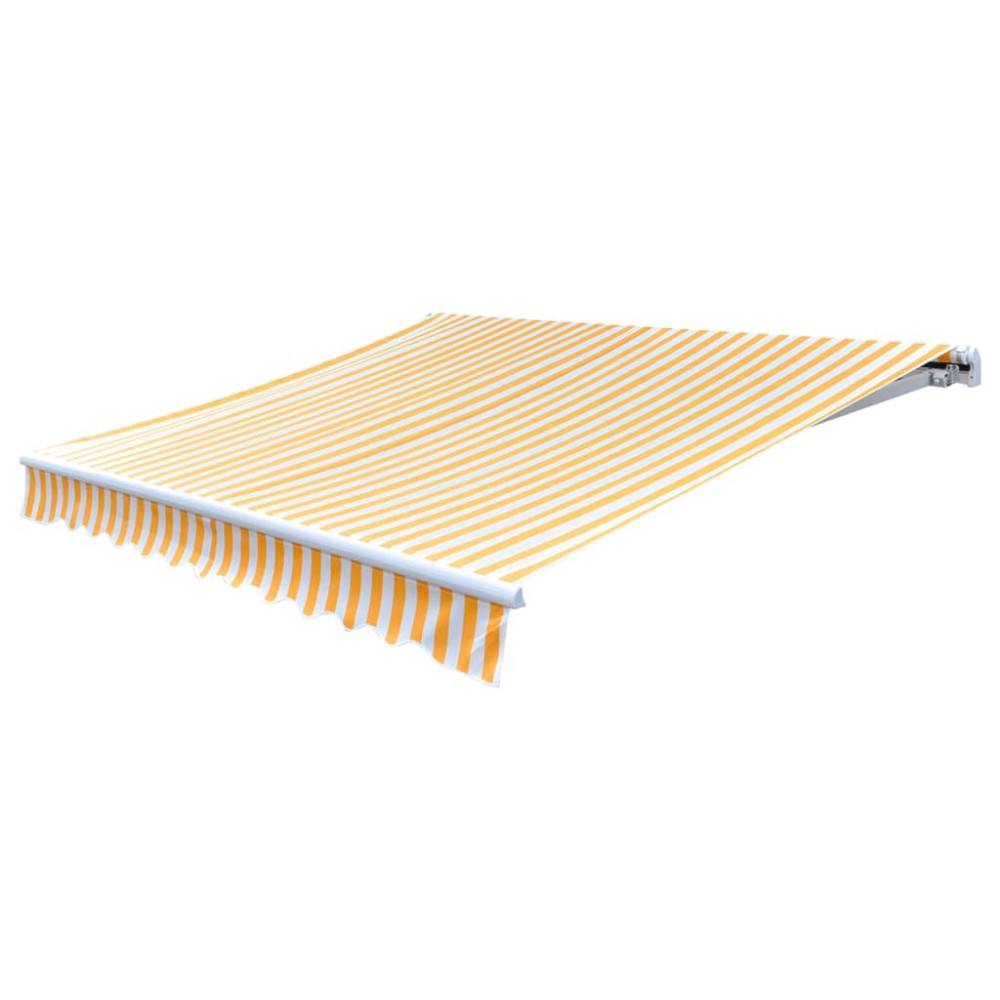 vidaXL Pânză copertină, galben & alb, 3x2,5m (cadrul nu este inclus)
