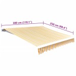 vidaXL Pânză copertină, galben & alb, 3x2,5m (cadrul nu este inclus) vidaXL Pânză copertină, galben & alb, 3x2,5m (cadrul nu este inclus)