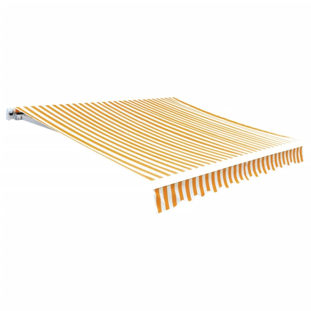 vidaXL Pânză copertină, galben & alb, 4x3 m (cadrul nu este inclus)