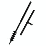 Burghiu de sol cu mâner, 80 mm, spirale duble, negru, oțel Burghiu de sol cu mâner, 80 mm, spirale duble, negru, oțel