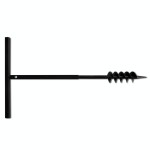 Burghiu de sol cu mâner, 80 mm, spirale duble, negru, oțel Burghiu de sol cu mâner, 80 mm, spirale duble, negru, oțel
