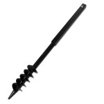 Burghiu de sol cu mâner, 80 mm, spirale duble, negru, oțel Burghiu de sol cu mâner, 80 mm, spirale duble, negru, oțel