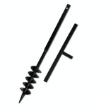 Burghiu de sol cu mâner, 100 mm, duble spirale, negru, oțel Burghiu de sol cu mâner, 100 mm, duble spirale, negru, oțel