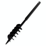 Burghiu de sol cu mâner, 100 mm, duble spirale, negru, oțel Burghiu de sol cu mâner, 100 mm, duble spirale, negru, oțel
