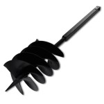 Burghiu de sol cu mâner, 200 mm, trei spirale, negru, oțel Burghiu de sol cu mâner, 200 mm, trei spirale, negru, oțel