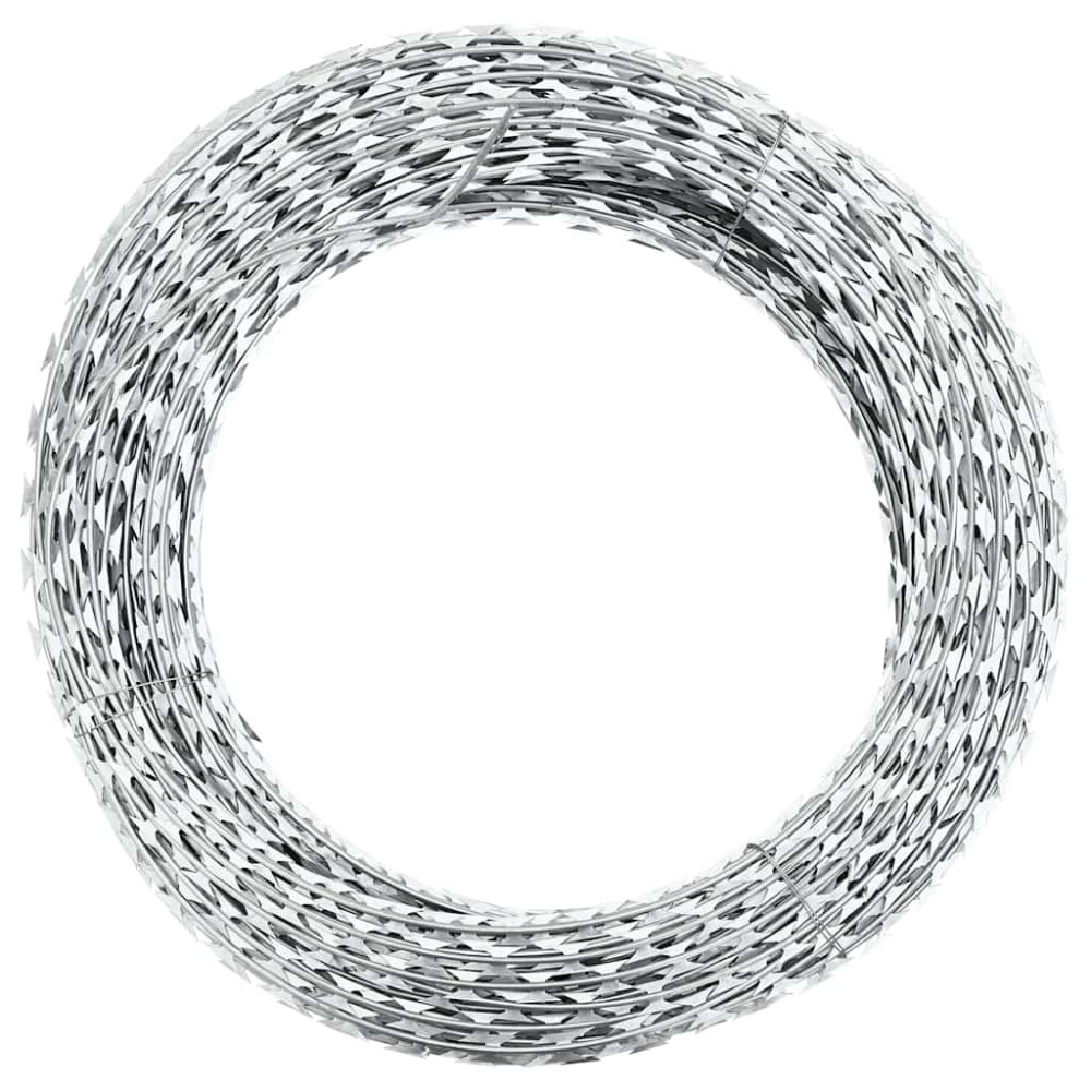 vidaXL Sârmă cu lame, rolă sârmă elicoidală, 60 m, oțel galvanizat
