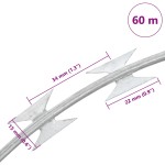 vidaXL Sârmă cu lame, rolă sârmă elicoidală, 60 m, oțel galvanizat vidaXL Sârmă cu lame, rolă sârmă elicoidală, 60 m, oțel galvanizat