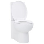 Vas toaletă din ceramică, WC baie de colț, alb Vas toaletă din ceramică, WC baie de colț, alb