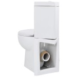 Vas toaletă din ceramică, WC baie de colț, alb Vas toaletă din ceramică, WC baie de colț, alb