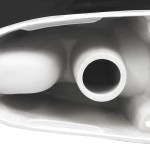 vidaXL Vas WC toaletă de baie, negru, ceramică, rotund, flux inferior