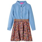 Rochie pentru copii cu mâneci lungi, bleumarin și albastru denim, 116