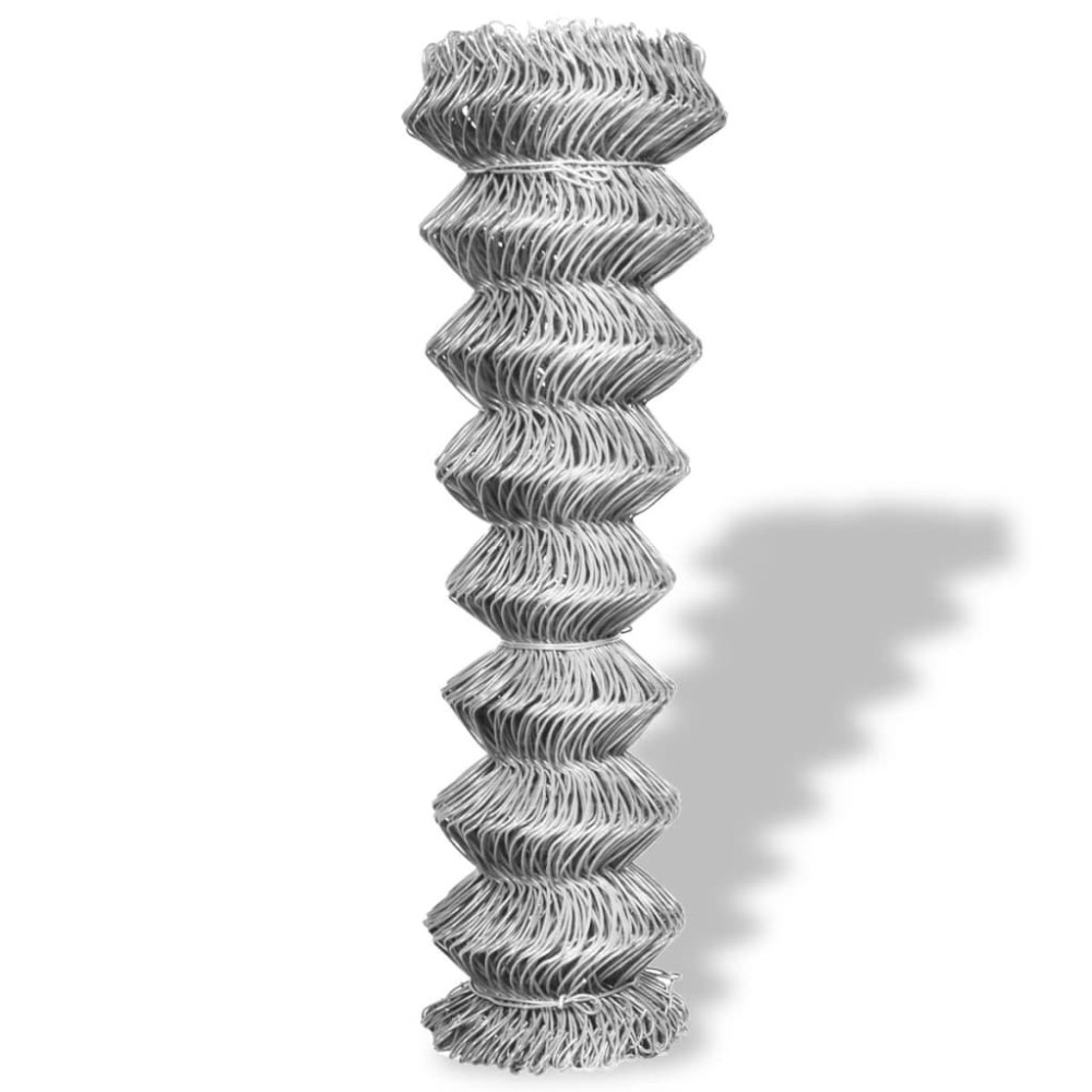 vidaXL Gard de legătură din plasă, argintiu, 15 x 1 m, oțel galvanizat