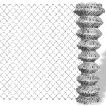 vidaXL Gard de legătură din plasă, argintiu, 15x1,5 m, oțel galvanizat vidaXL Gard de legătură din plasă, argintiu, 15x1,5 m, oțel galvanizat