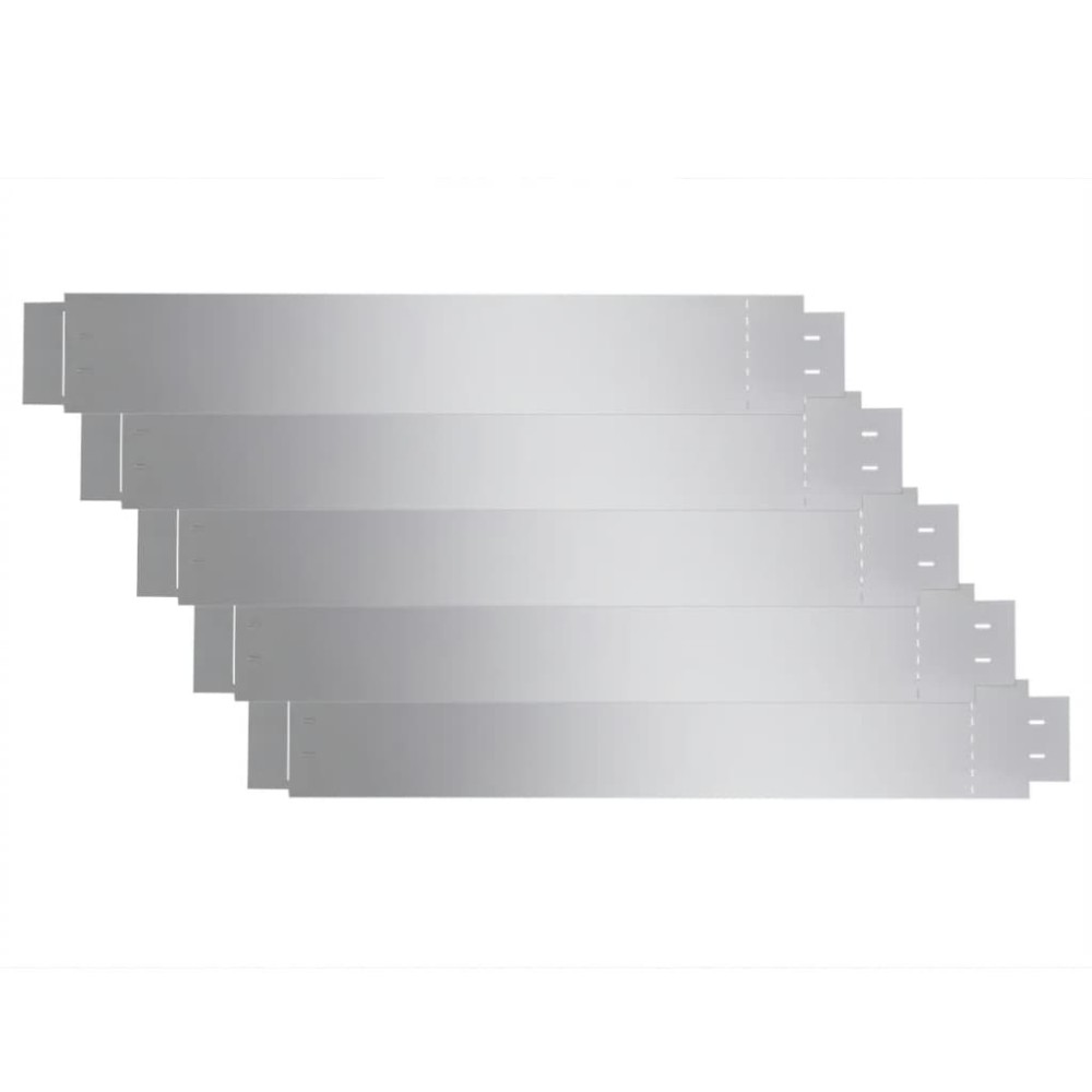 vidaXL Set gard gazon plăci flexibile 5 buc. 100x14 cm oțel zincat