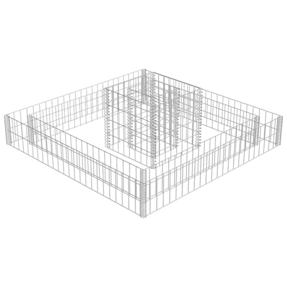 vidaXL Jardinieră gabion, 120 x 120 x 20 cm, oțel galvanizat
