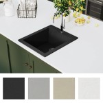 vidaXL Chiuvetă bucătărie suprapusă, cu un singur bazin, negru, granit vidaXL Chiuvetă bucătărie suprapusă, cu un singur bazin, negru, granit