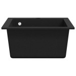 vidaXL Chiuvetă bucătărie suprapusă, cu un singur bazin, negru, granit vidaXL Chiuvetă bucătărie suprapusă, cu un singur bazin, negru, granit
