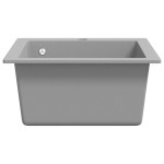 vidaXL Chiuvetă bucătărie suprapusă, cu un singur bazin, gri, granit vidaXL Chiuvetă bucătărie suprapusă, cu un singur bazin, gri, granit