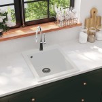 Bazin chiuvetă bucătărie de granit, alb-crem Bazin chiuvetă bucătărie de granit, alb-crem