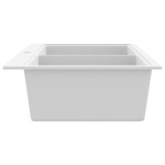 Chiuvetă de bucătărie din granit încastrată, cu două cuve, alb crem Chiuvetă de bucătărie din granit încastrată, cu două cuve, alb crem
