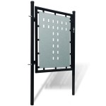 vidaXL Poartă de gard cu o ușă, negru, 100x125 cm vidaXL Poartă de gard cu o ușă, negru, 100x125 cm