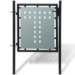 vidaXL Poartă de gard cu o ușă, negru, 100x125 cm vidaXL Poartă de gard cu o ușă, negru, 100x125 cm