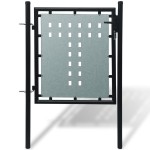 vidaXL Poartă de gard cu o ușă, negru, 100x150 cm vidaXL Poartă de gard cu o ușă, negru, 100x150 cm