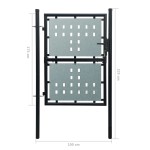 vidaXL Poartă de gard cu o ușă, negru, 100x225 cm vidaXL Poartă de gard cu o ușă, negru, 100x225 cm