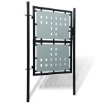 vidaXL Poartă de gard cu o ușă, negru, 100x250 cm vidaXL Poartă de gard cu o ușă, negru, 100x250 cm