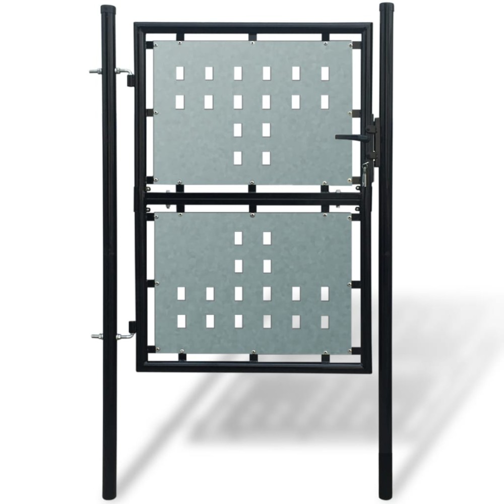 vidaXL Poartă de gard cu o ușă, negru, 100x250 cm