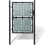 vidaXL Poartă de gard cu o ușă, negru, 100x250 cm vidaXL Poartă de gard cu o ușă, negru, 100x250 cm