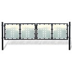 vidaXL Poartă de gard cu o ușă, negru, 300x125 cm vidaXL Poartă de gard cu o ușă, negru, 300x125 cm