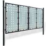 vidaXL Poartă de gard cu o ușă, negru, 300x175 cm vidaXL Poartă de gard cu o ușă, negru, 300x175 cm