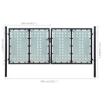 vidaXL Poartă de gard cu o ușă, negru, 300x175 cm vidaXL Poartă de gard cu o ușă, negru, 300x175 cm
