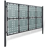 vidaXL Poartă de gard cu o ușă, negru, 300x200 cm vidaXL Poartă de gard cu o ușă, negru, 300x200 cm
