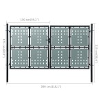 vidaXL Poartă de gard cu o ușă, negru, 300x225 cm vidaXL Poartă de gard cu o ușă, negru, 300x225 cm